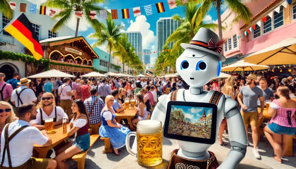 Robot at Oktoberfest event in Miami