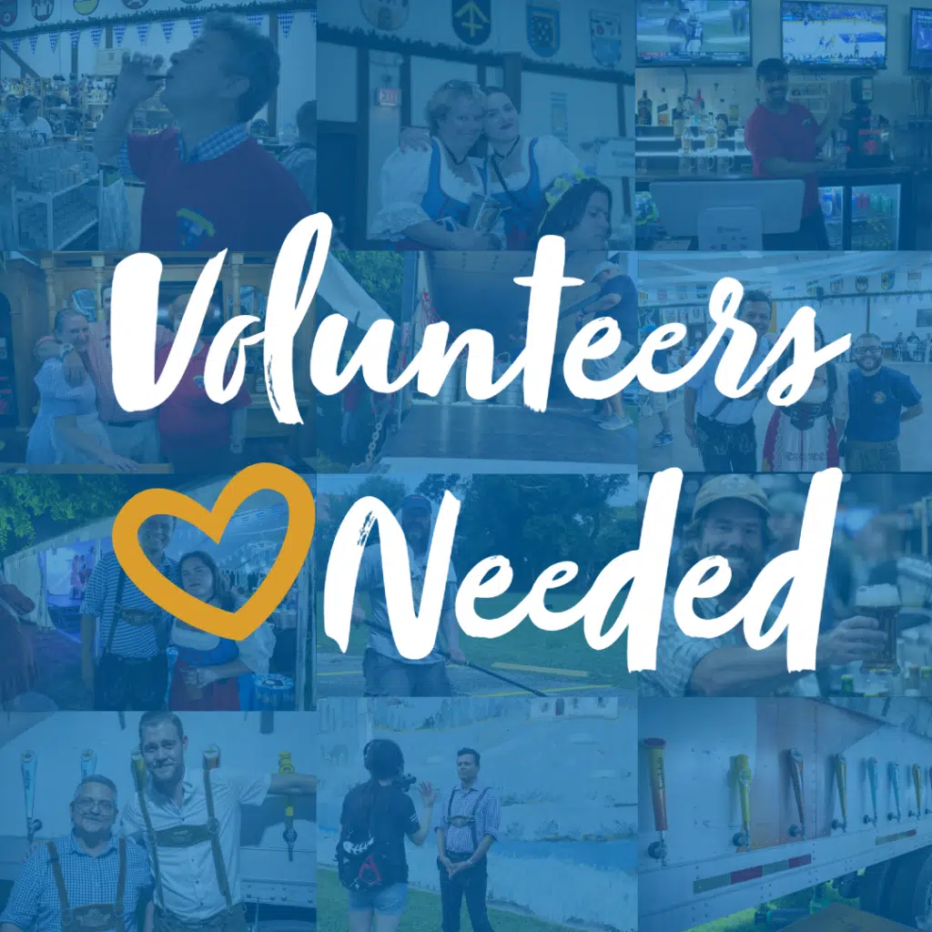 Volunteers needed collage with heart symbol