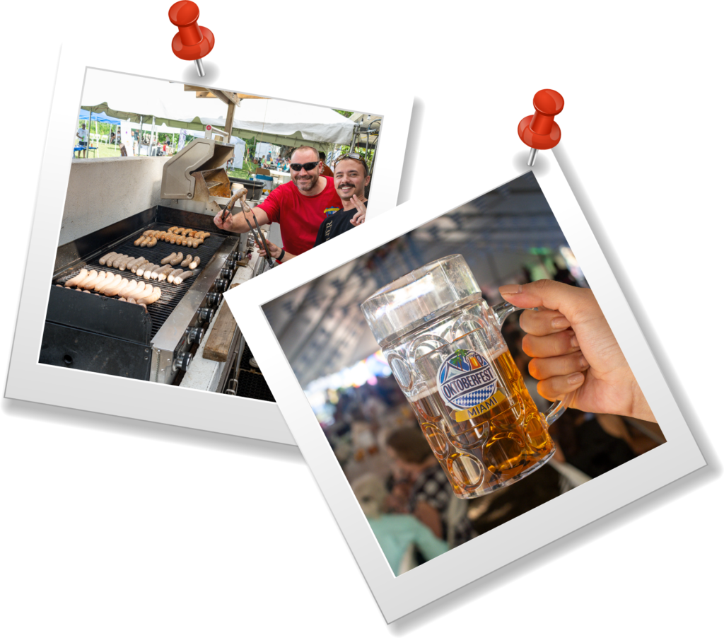 Grilling sausages and Oktoberfest beer stein