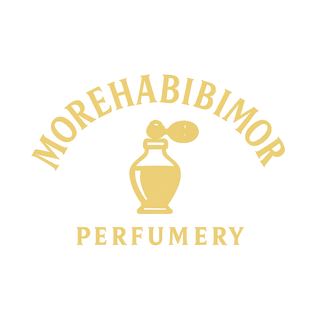 Morehabibimor Perfumery logo with perfume bottle