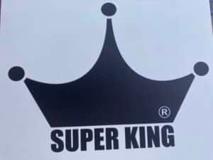 Super King crown logo on white background.