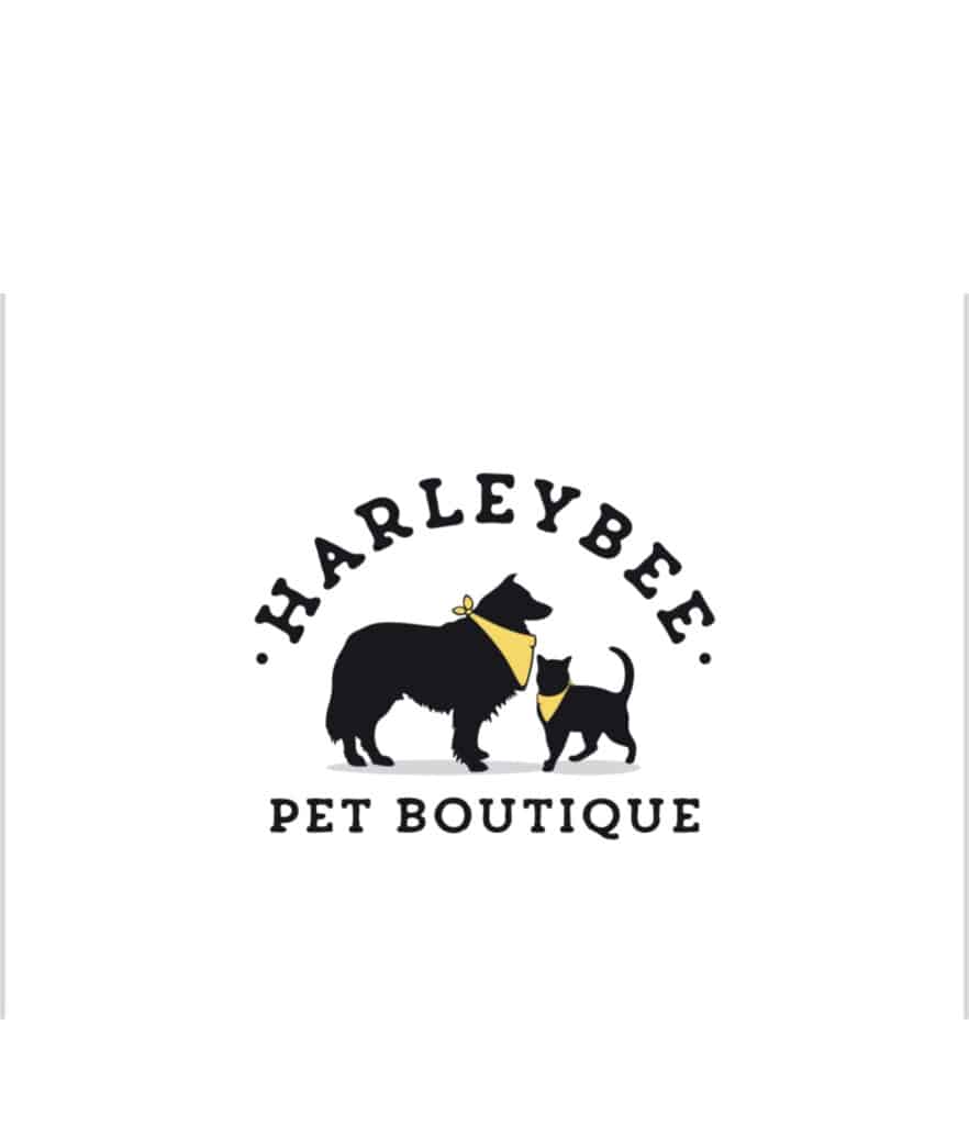 Harleybee Pet Boutique logo with dog and cat
