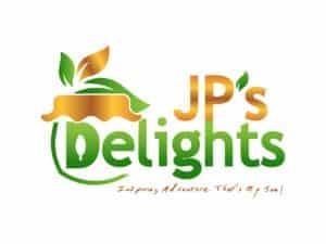 JP's Delights logo with jam and leaves