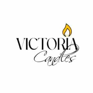 Victoria Candles logo with stylized flame