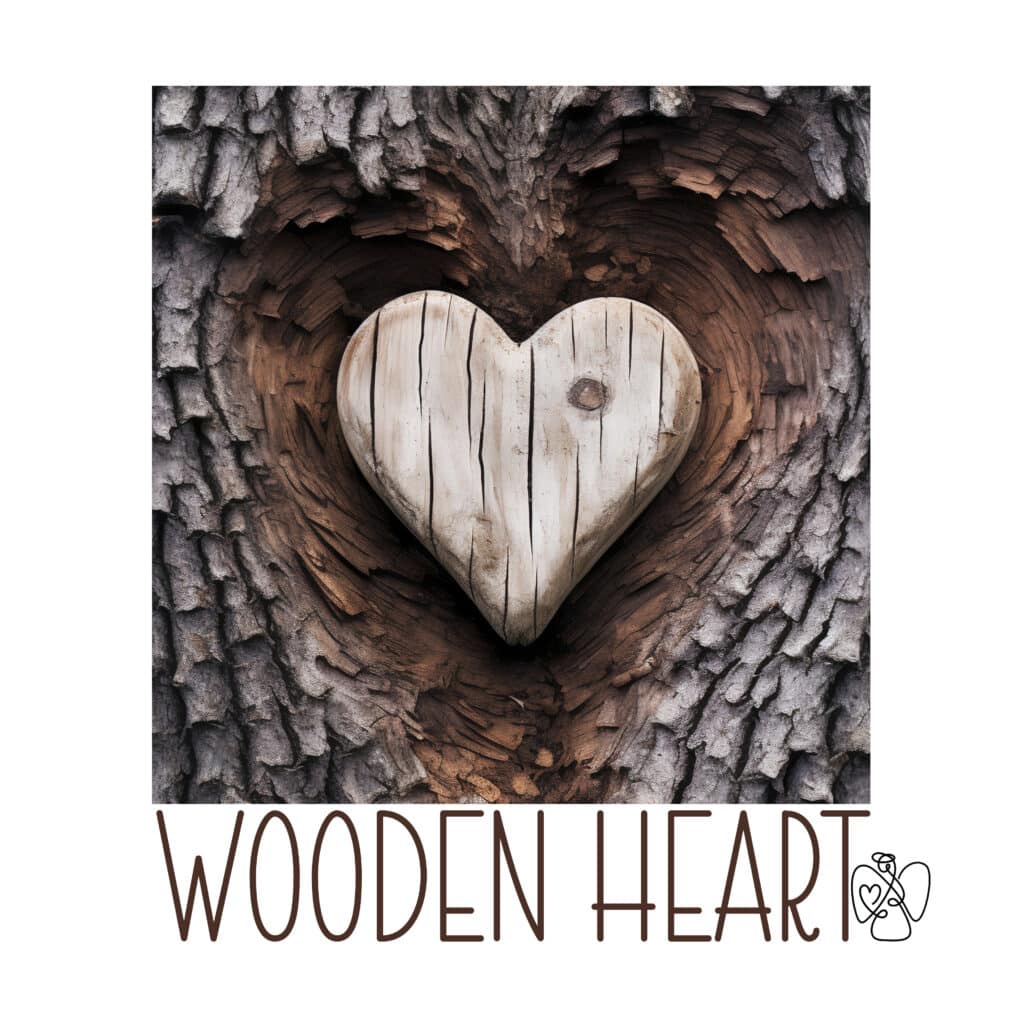 Heart-shaped wood in tree bark
