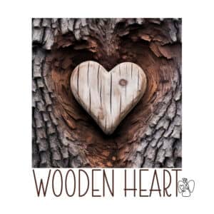Heart-shaped wood in tree bark