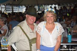 Couple enjoying Oktoberfest Miami celebration, 2025.