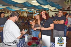 People enjoying drinks at Oktoberfest Miami 2025.