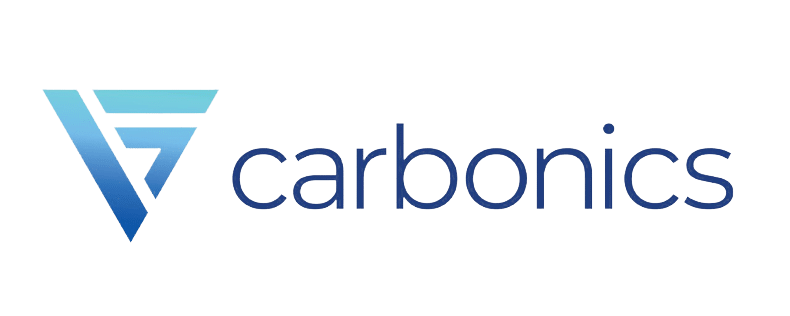 Carbonics logo with blue gradient icon