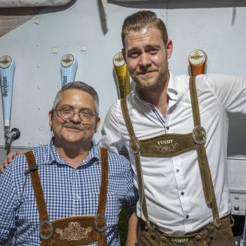 Oktoberfest Miami - Two Volunteers in Lederhosen